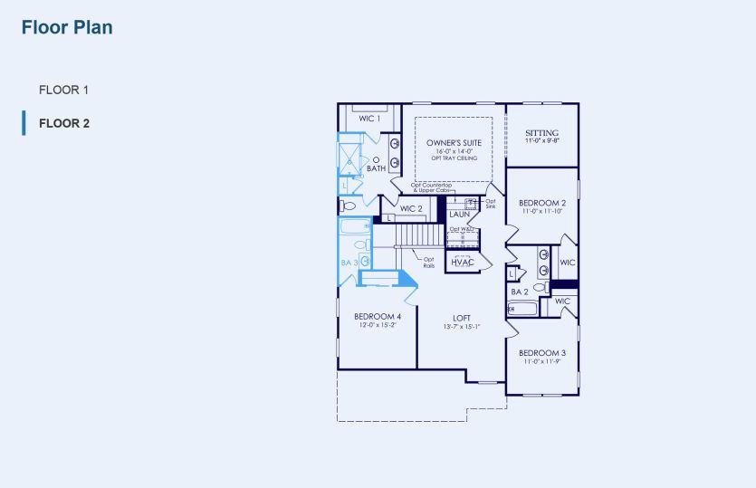Continental Floor Plan, Quick Move-In Home, Floor 2