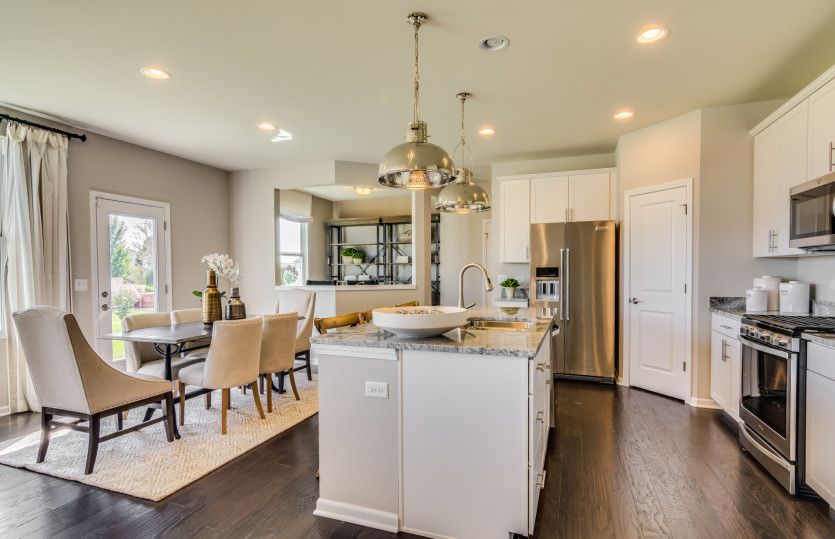 Kitchen with Large Island and Recessed Can Lighting