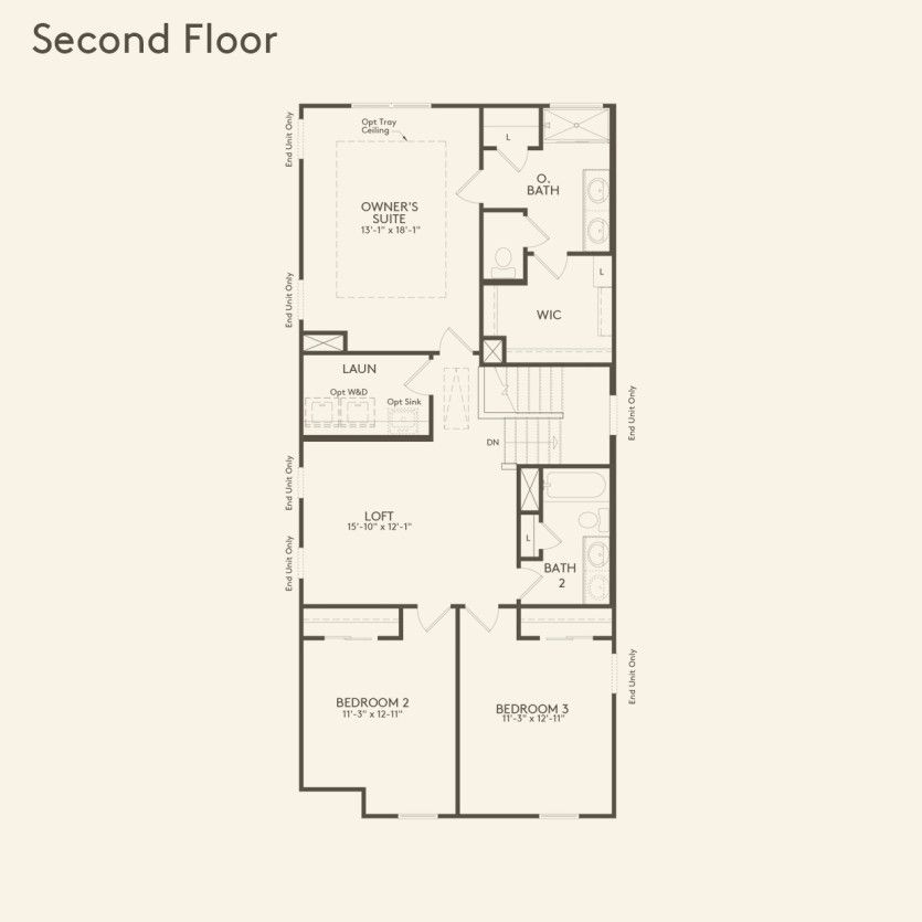 Second Floor 3 br / 2.5 ba