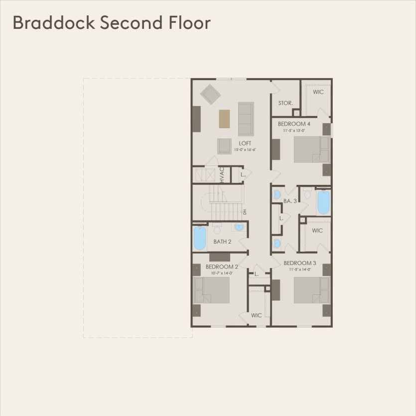 Second Floor 4 br / 2.5 ba
