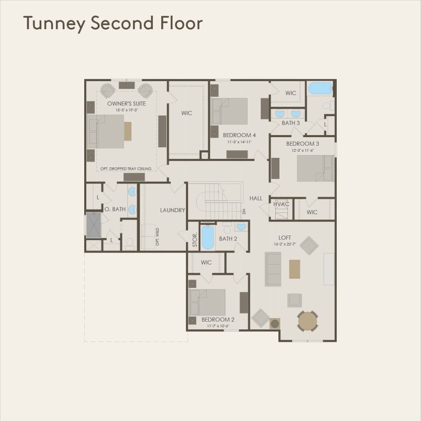 Second Floor 4 br / 3.5 ba