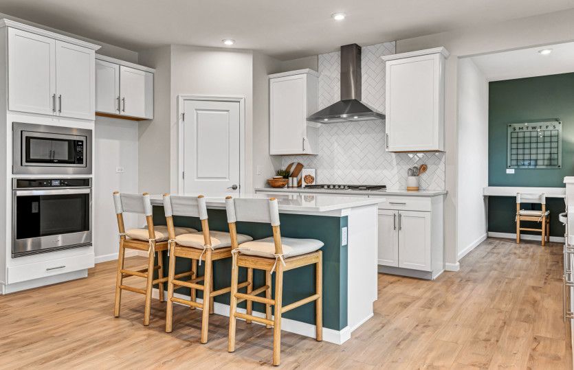 Kitchen with Large Island and Recessed Can Lighting