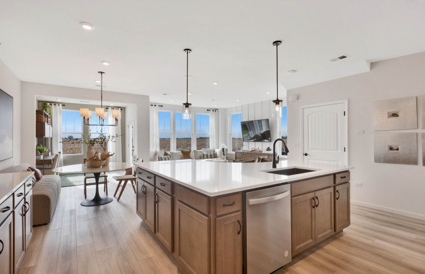 Kitchen Open to Gathering Room and Cafe