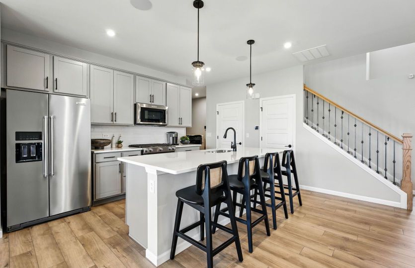 Spacious kitchen with large island