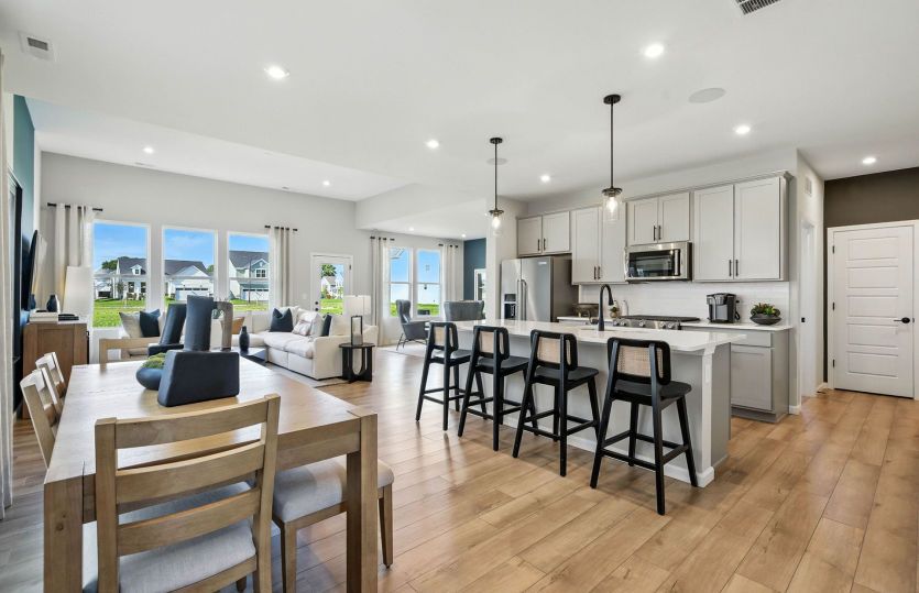 Kitchen overlooking cafe