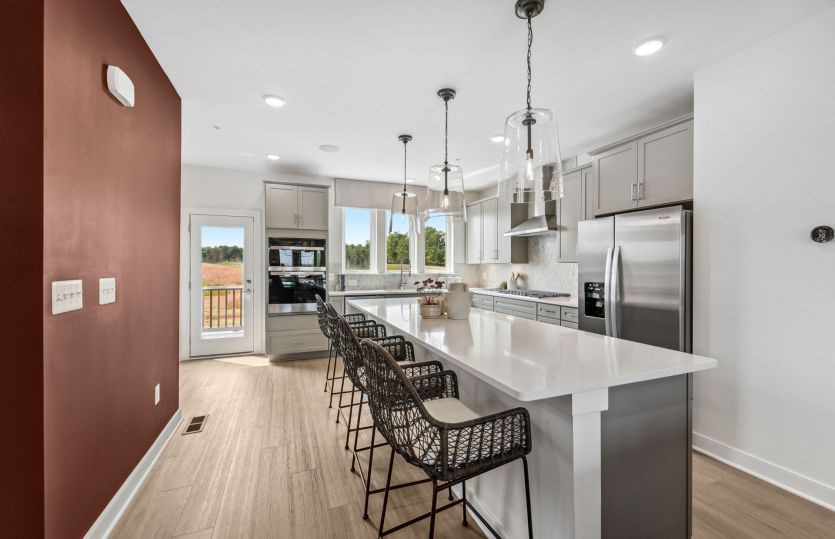 Rear Kitchen with a Large Island