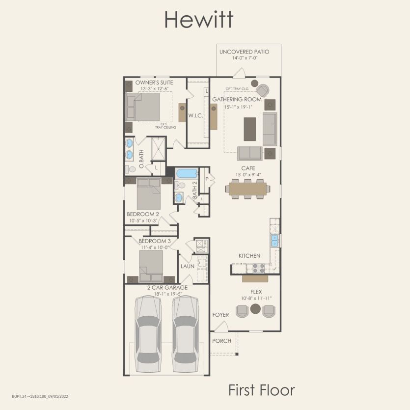 First Floor 3 br / 2 ba