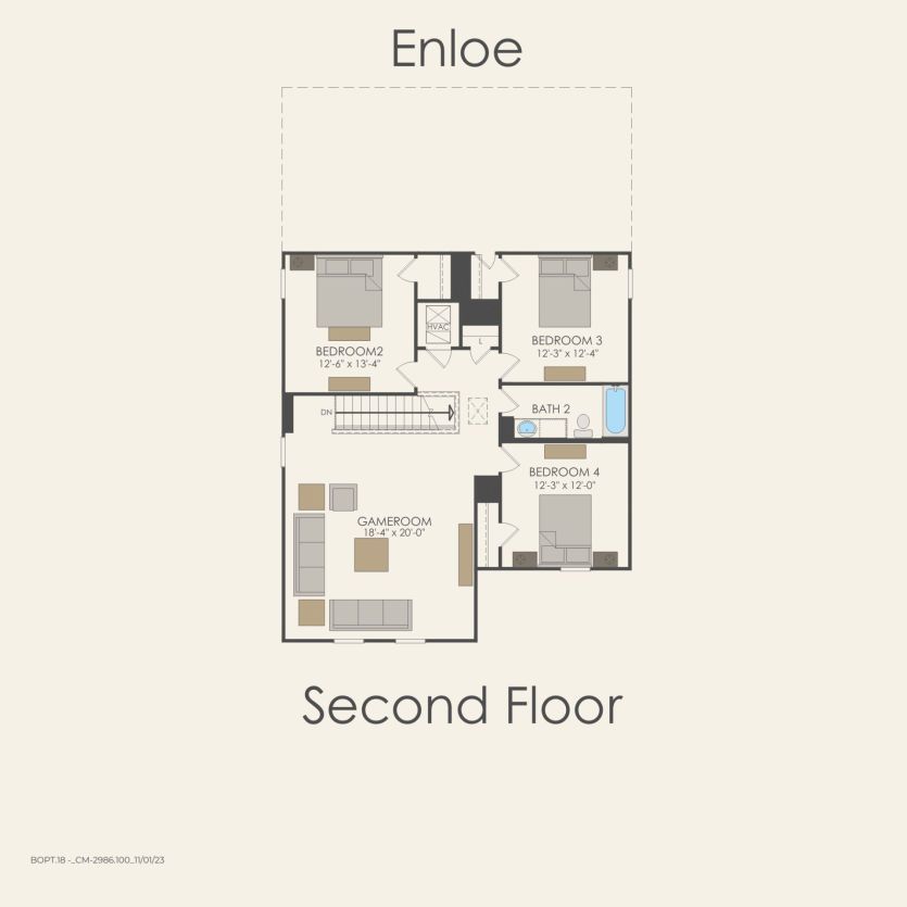 Second Floor 4 br / 2.5 ba