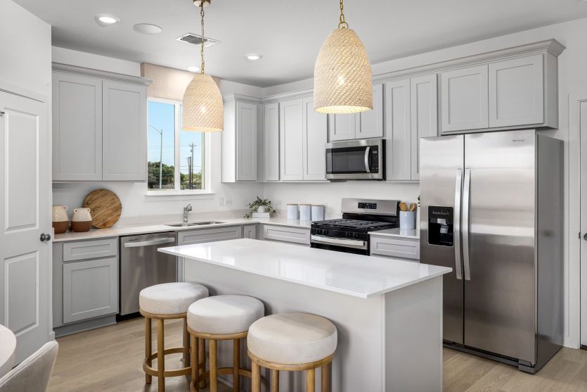 Open Kitchen with Island and Bar Seating
