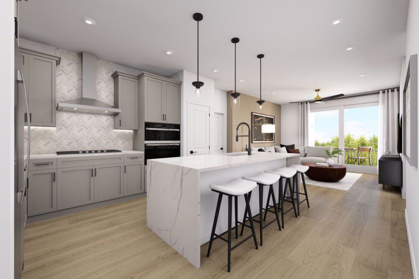 Kitchen Opens to the Gathering Room - Model Representation
