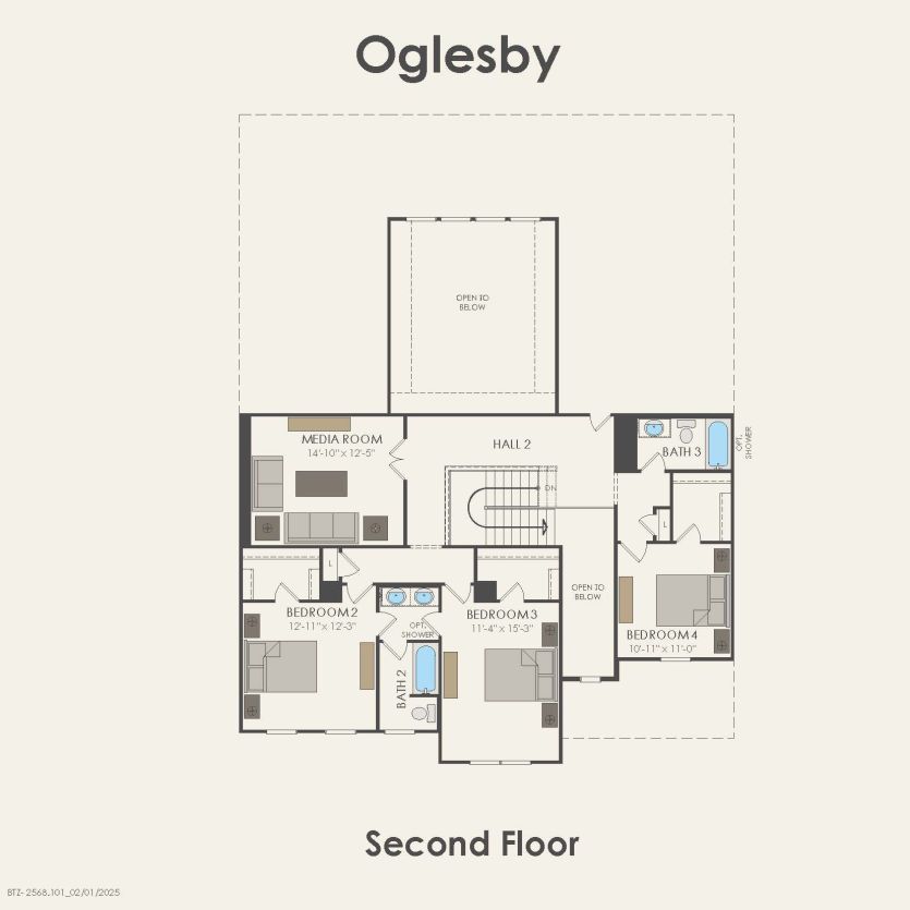 Second Floor 4 br / 3.5 ba