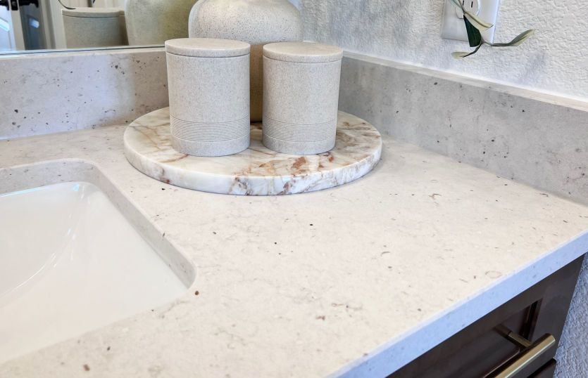 Designer countertops throughout