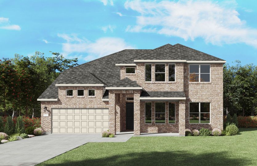 The Electra, a two-story new home design shown with home exterior TR 201