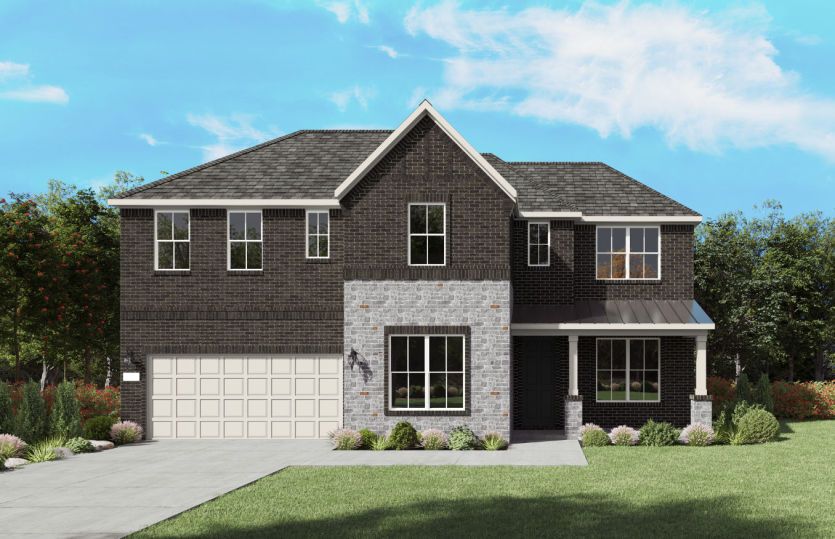 The Oglesby, a two-story new home design shown with home exterior FC 201