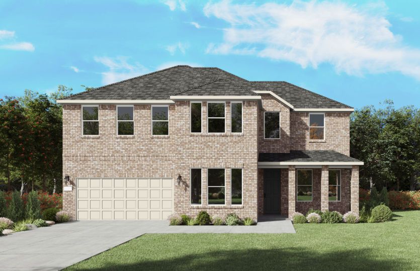 The Oglesby, a two-story new home design shown with home exterior TR 201