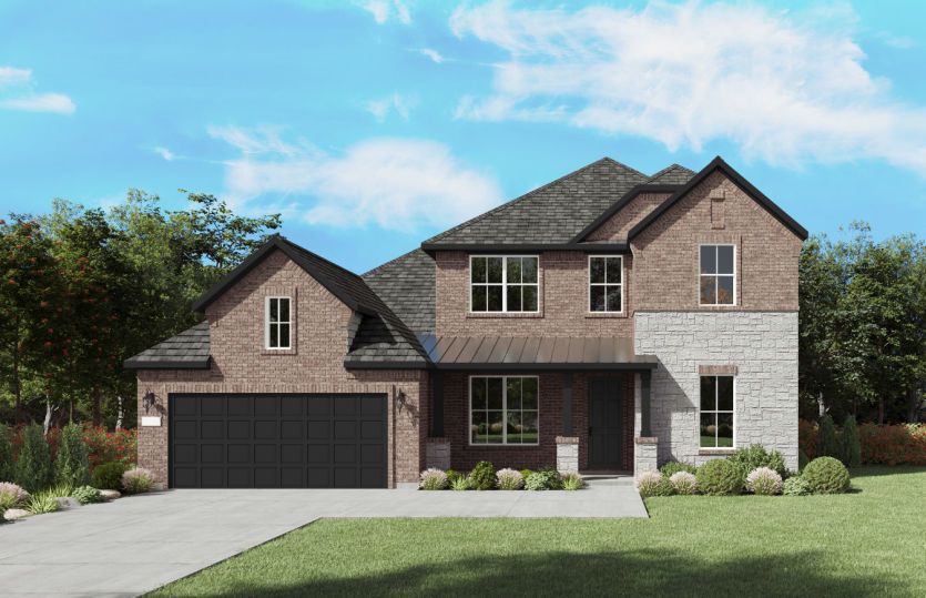 The Lindale, a two-story new home design shown with home exterior FC 201