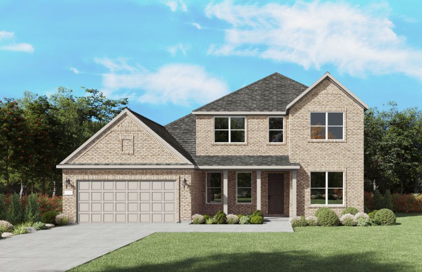 The Lindale, a two-story new home design shown with home exterior LS 201*model representation