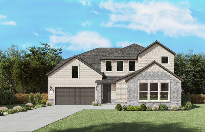 The Gillett, a two-story new home design shown with home exterior LS 201 *model representation