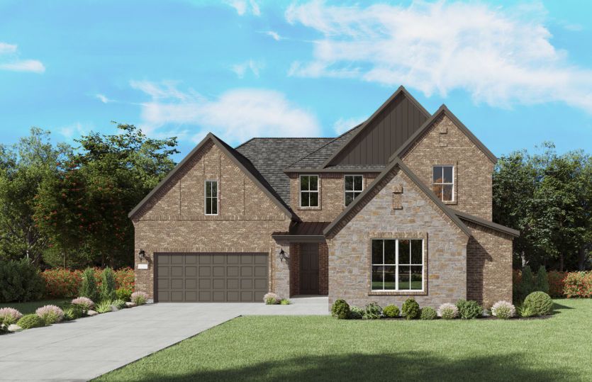 The Gillett, a two-story new home design shown with home exterior FC 201