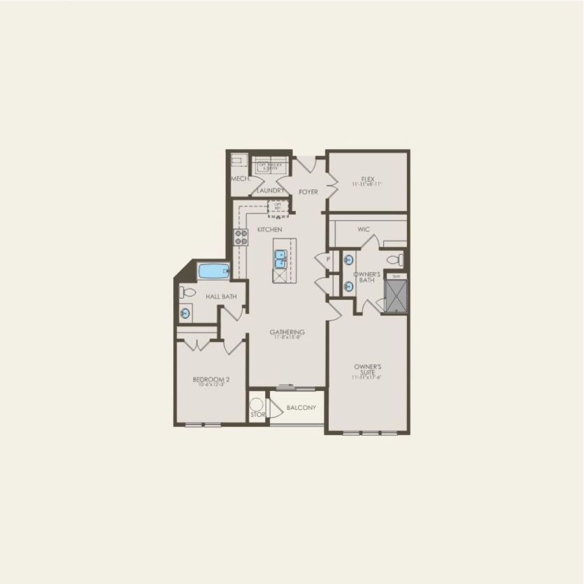 First Floor 2 br / 2 ba