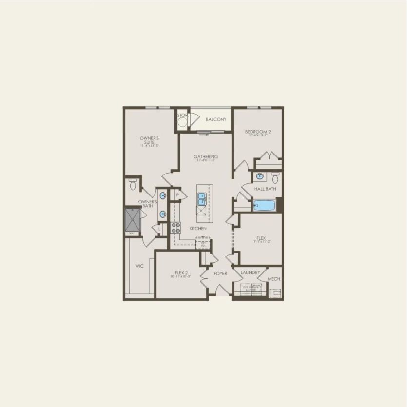First Floor 2 br / 2 ba