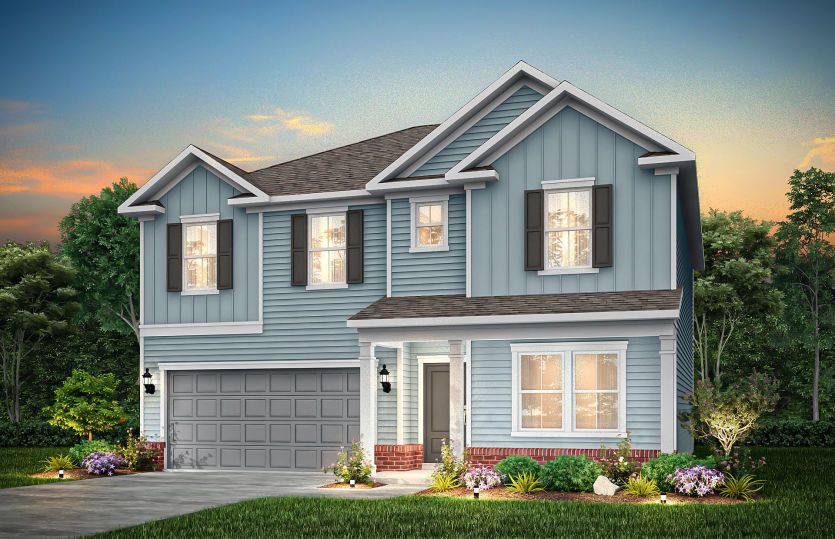 Hampton Exterior LC203 with a front porch and brick detail