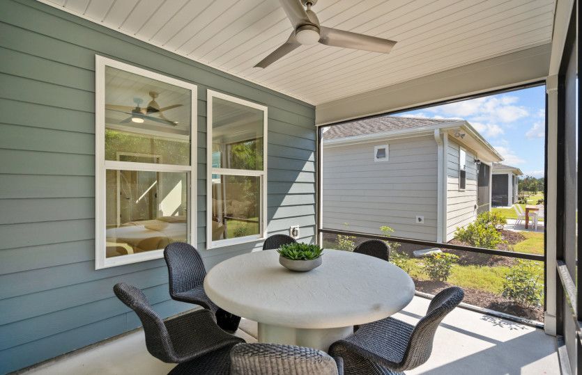 Screened-In Patio. Model Home Representation.