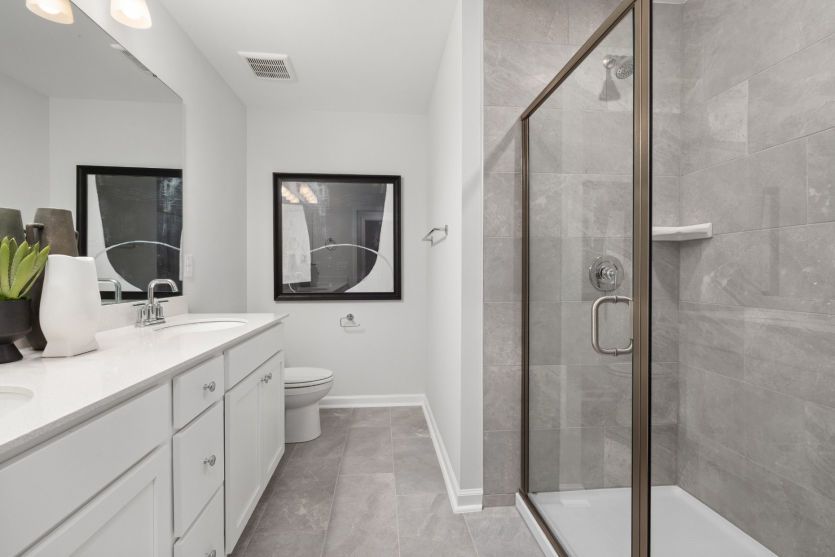 Owner's Bath with Glass Walk-in Shower - Model Representation