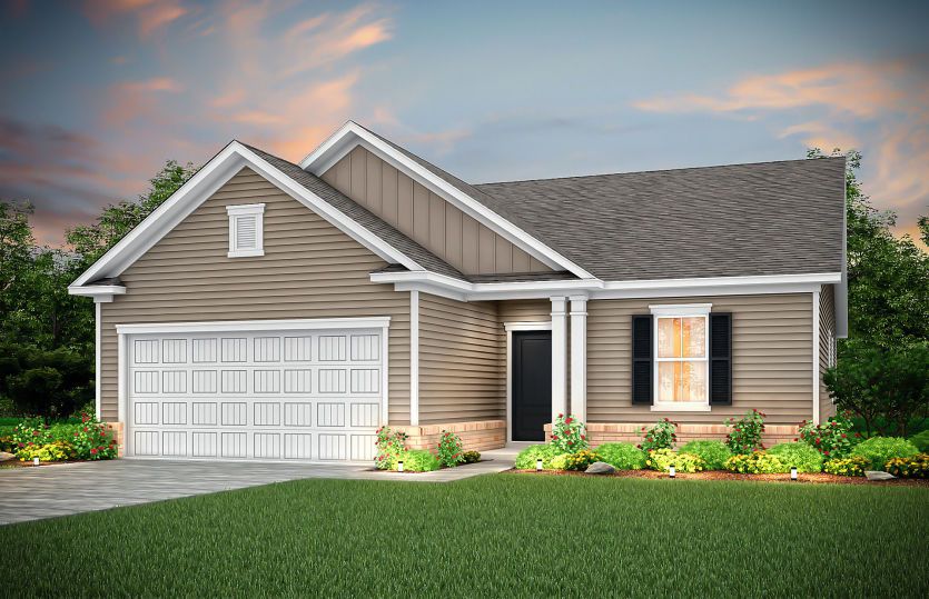 Compton Exterior LC2G with 2-car garage with brick accents