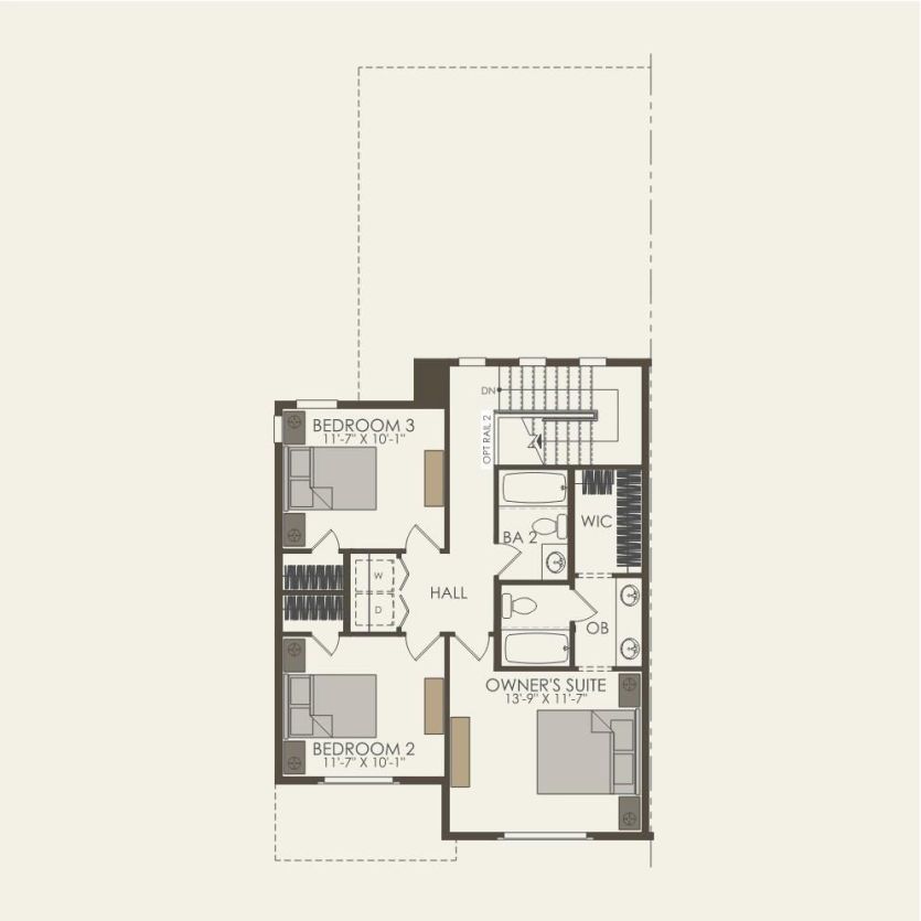 Second Floor 3 br / 2 ba