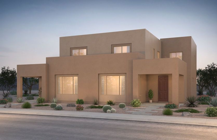 Contemporary exterior of the Saguaro townhome