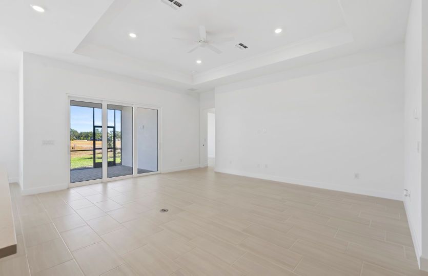 Gathering room with impact glass windows
