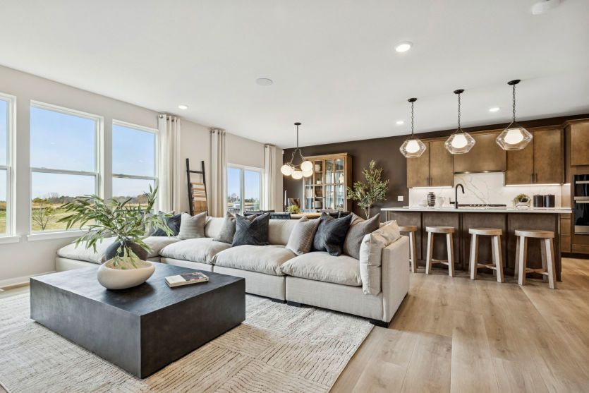 Seamless open-concept living space.