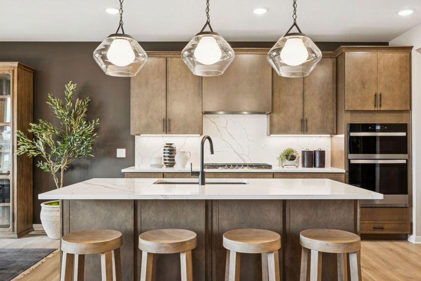 Chef-inspired kitchen with island.
