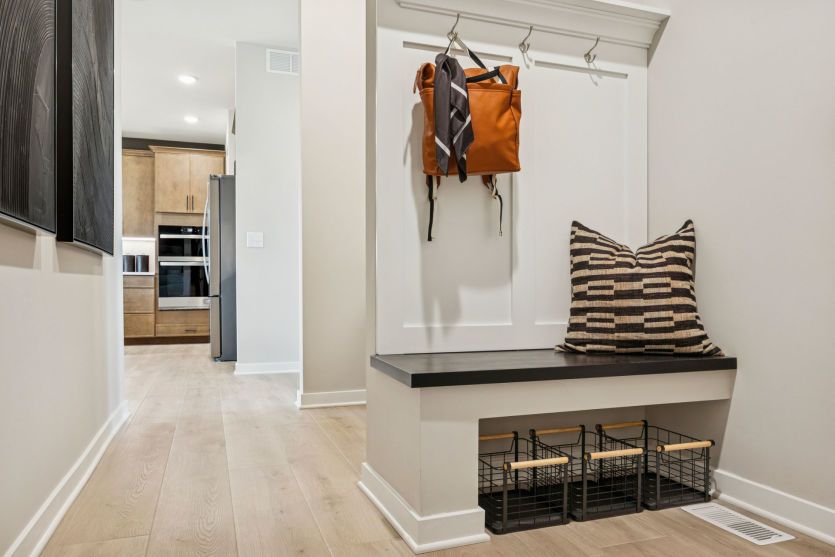 Functional mudroom with storage bench.