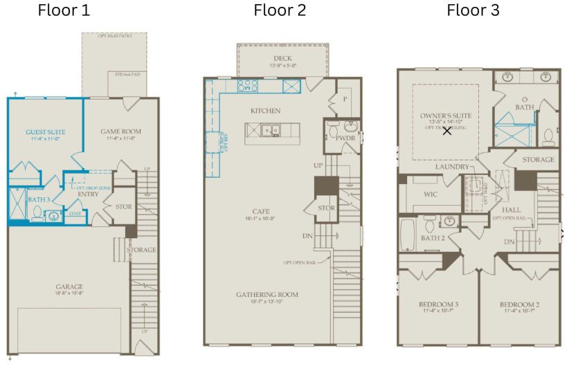 Floor Plan Level 1, Level 2 & Level 3