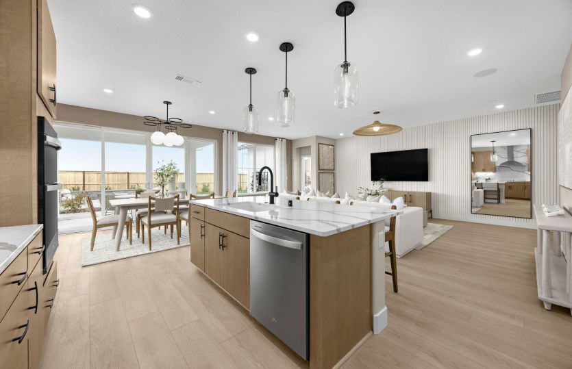 Kitchen open to main gathering area