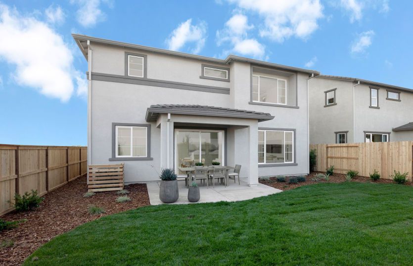 Backyard with covered patio area