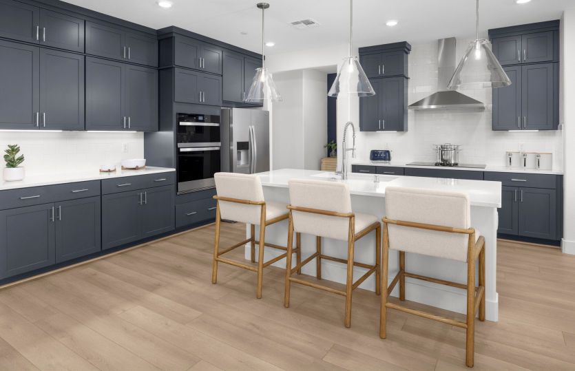 Kitchen with large central island and chef's appliance package