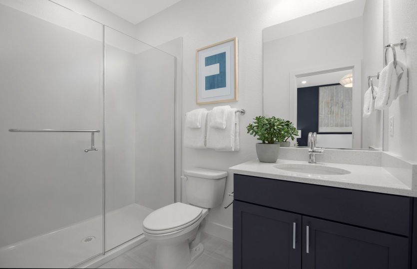 Bathroom 3 with glass walk-in shower standard