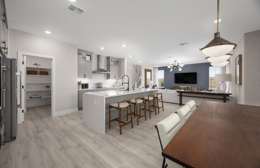 Cafe open to kitchen and main living area