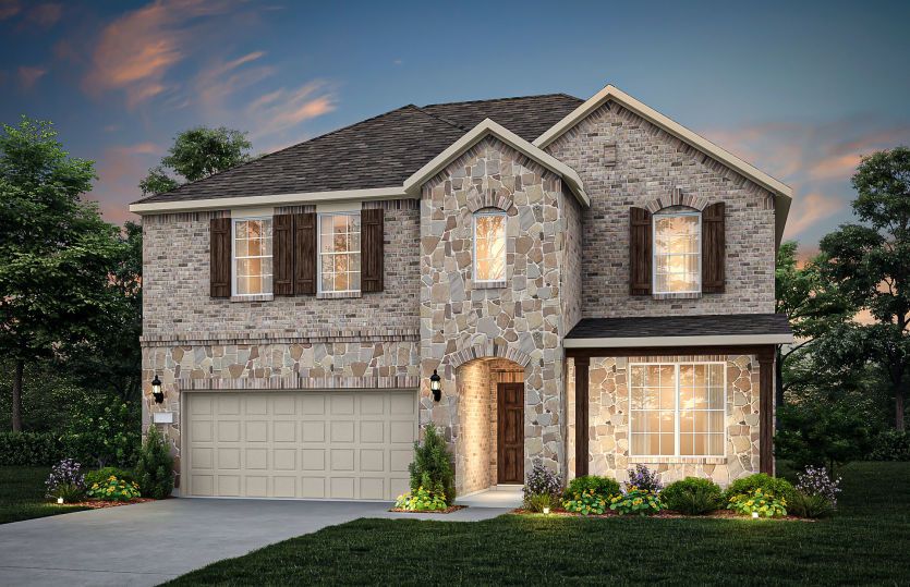 The Sweetwater, a two-story home with 2-car garage, shown with Home Exterior 37