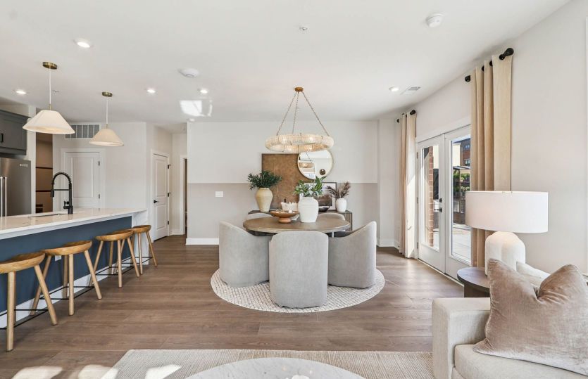 Café Opens to the Gourmet Kitchen and Gathering Room