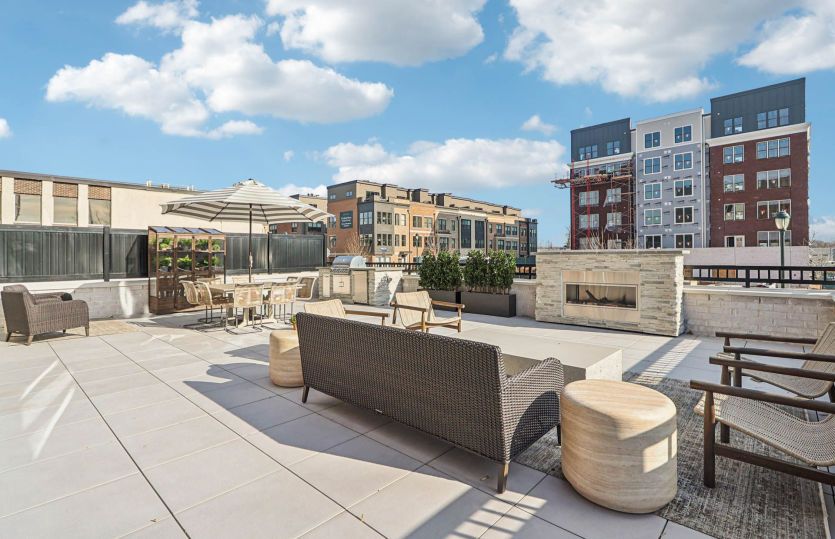 Patio with Outdoor Kitchen and Fireplace