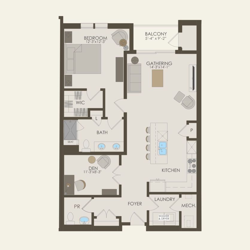 First Floor 1 br / 1.5 ba