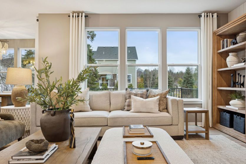 Cozy and inviting, this gathering room is perfect for relaxing or entertaining guests.