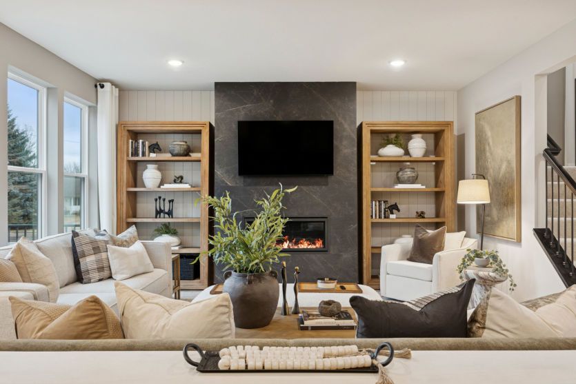 Cozy and inviting, this gathering room is perfect for relaxing or entertaining guests.