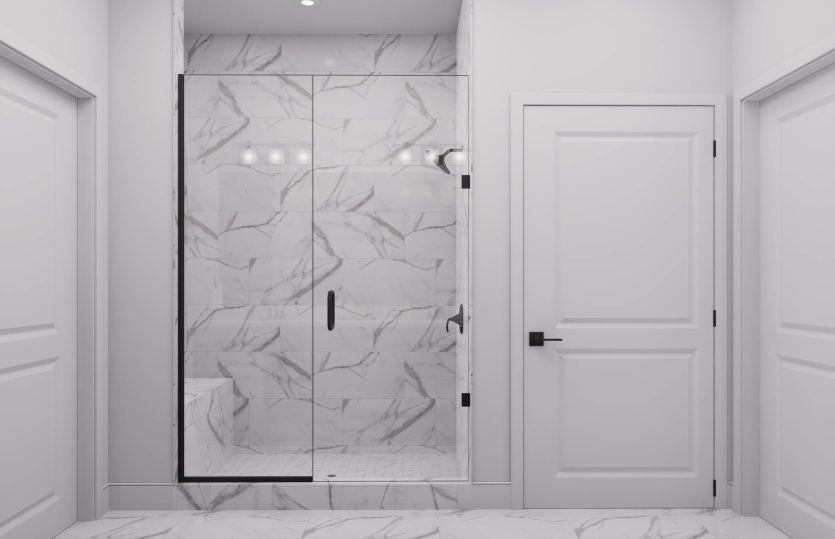 Primary Bath with Frameless Glass Shower