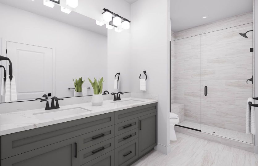 Luxurious Primary Bath with Dual Basin Vanity