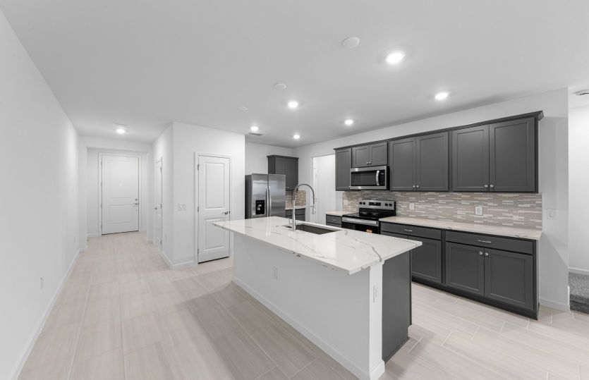Kitchen with large center island